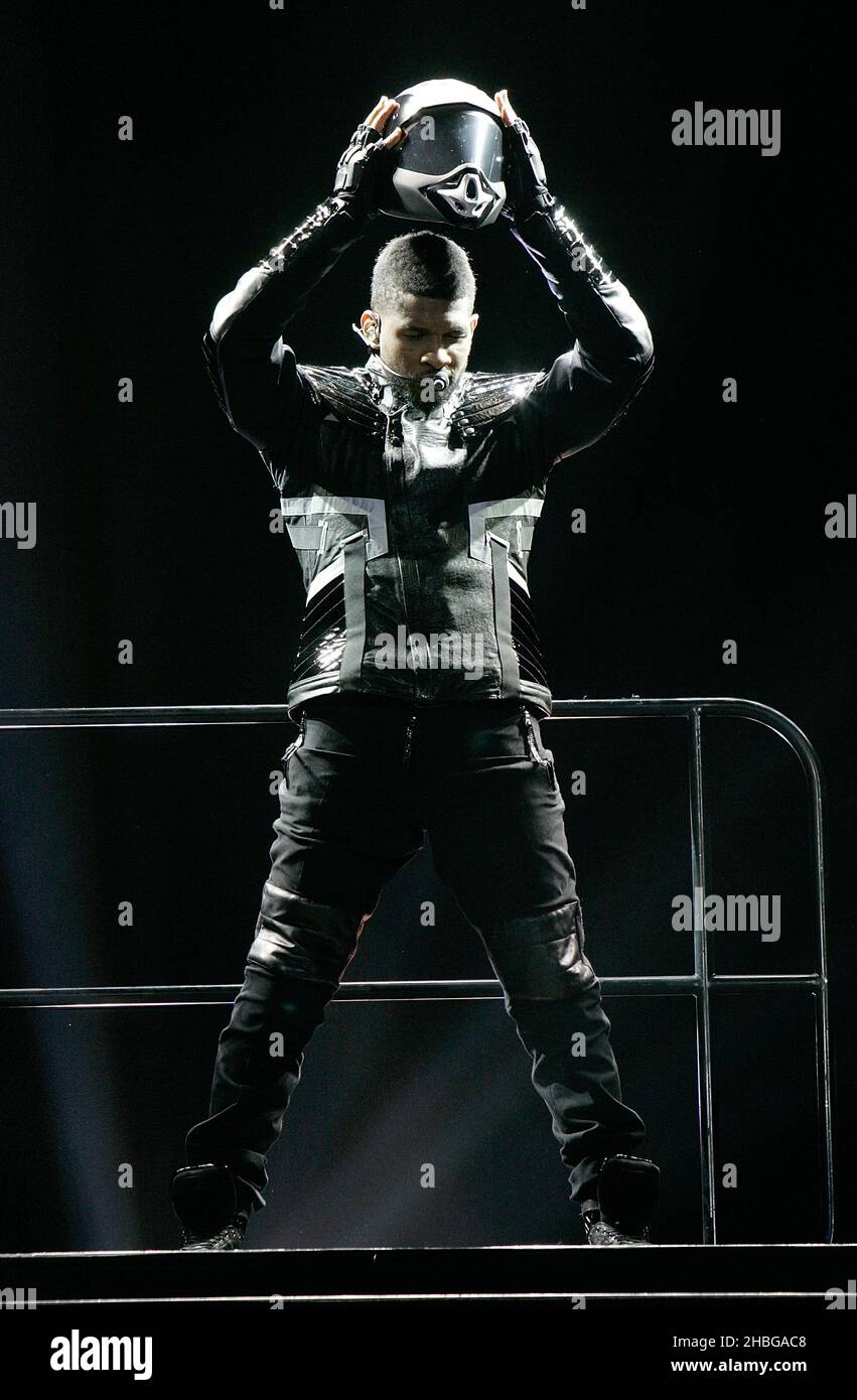 Usher performs live in concert at the 02 Arena in London. Stock Photo
