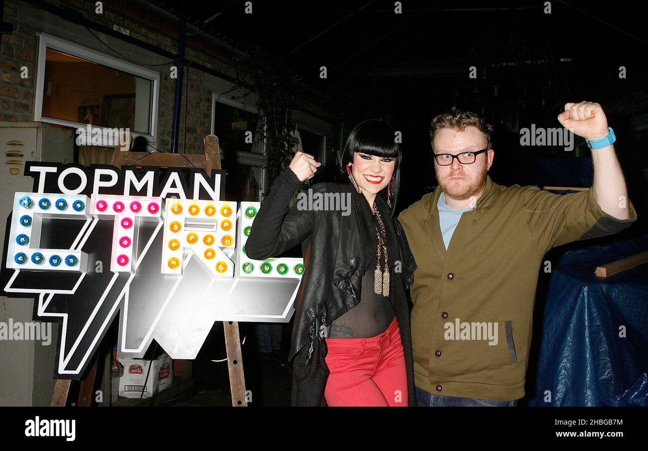 Jessie J with Huw Stephens at the Topman CTRL 4 MX event, held at Stoke Newington International Airport, London. Stock Photo