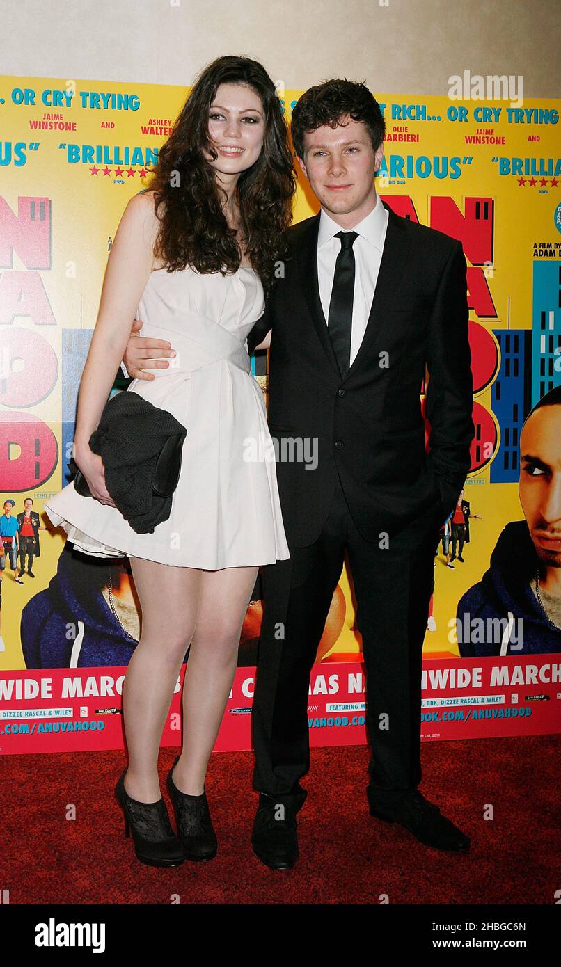 Ollie Barbieri (r) from Skins at the Anuvahood Premiere at the Empire