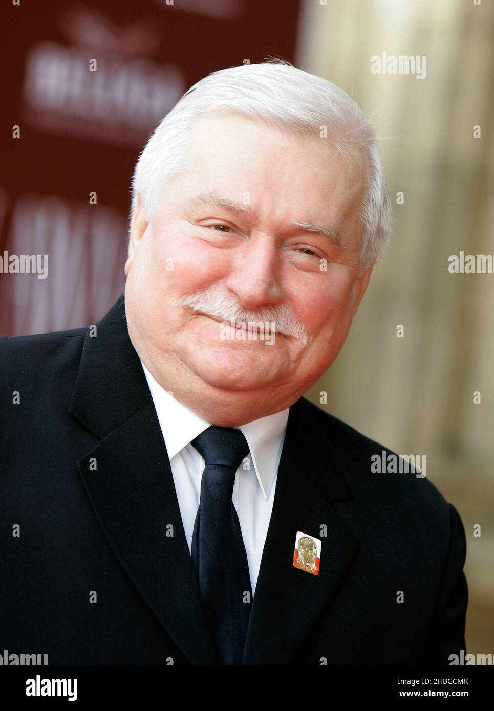 Lech Walesa arrives at Mikhail Gorbachev's 80th Birthday Gala at the Royal Albert Hall in London on March 30,2011. Stock Photo