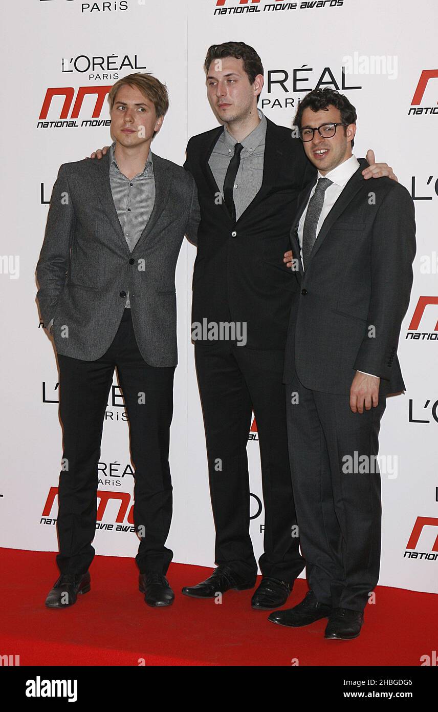 Joe Thomas, Blake Harrison and Simon Bird at the 2011 National Movie Awards at Wembley Arena, London Stock Photo