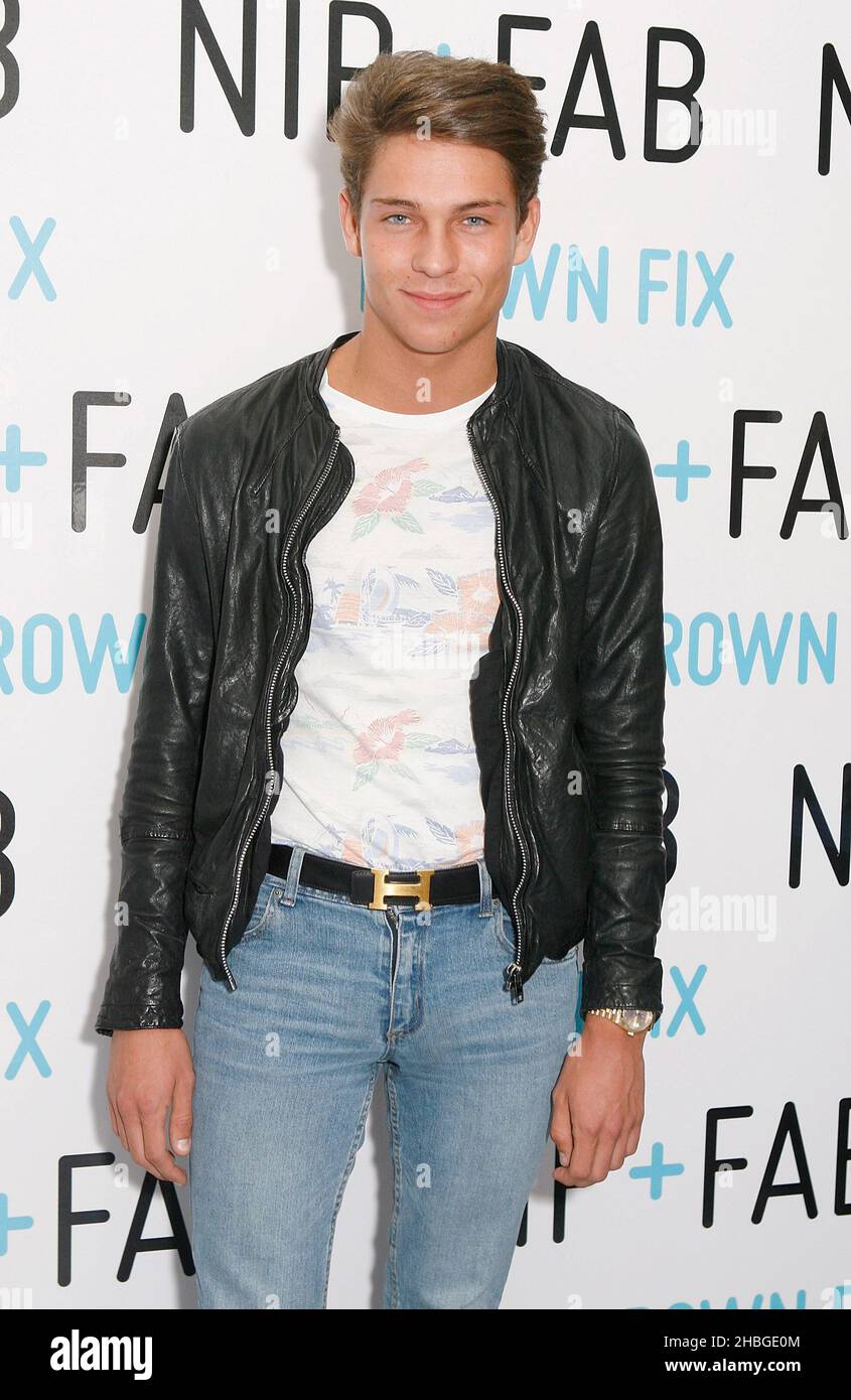 Joey Essex launches the Celebrity must have Frown Fix Nip + Fab, at Westfield Shopping Centre in London. Stock Photo