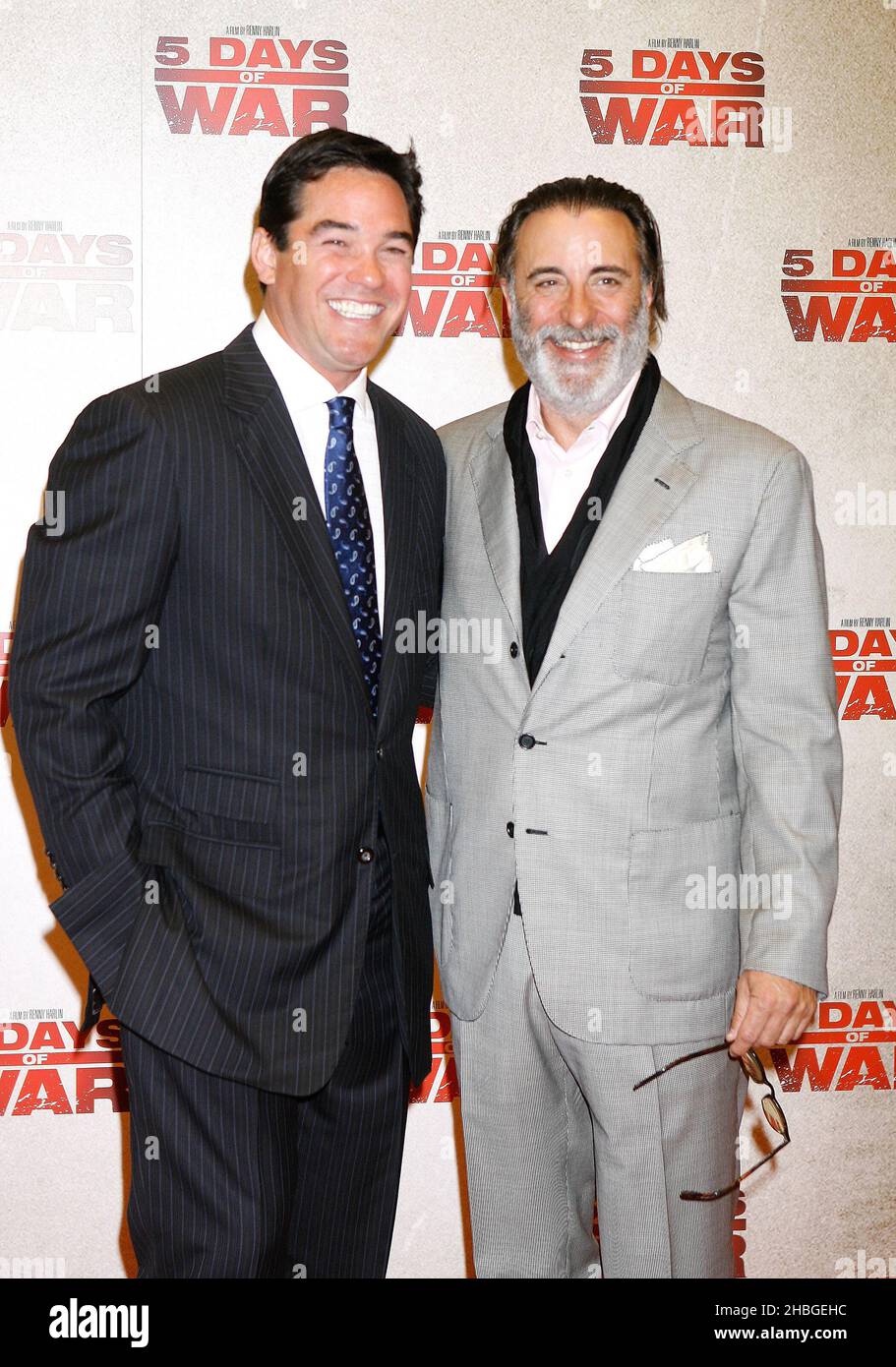 Dean Cain and Andy Garcia attends the UK Premiere 5 Days of War at BAFTA,Piccadilly in London on June 07, 2011. Stock Photo