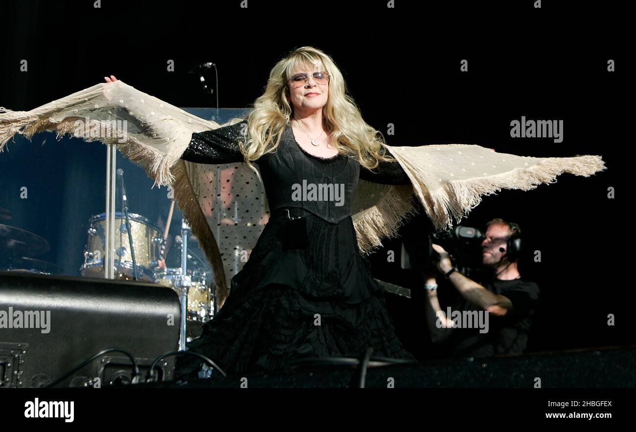 Stevie Nicks performs on stage at Hard Rock Calling at Hyde Park,London