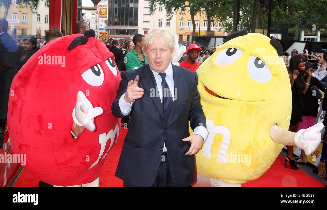 An M&M's character stands next to a British Union Jack at the M&M's News  Photo - Getty Images