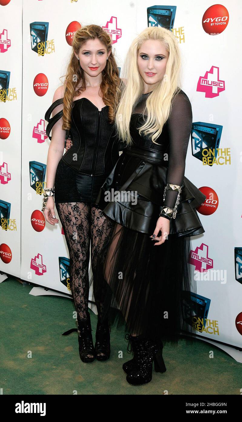 Taylor Ann Hasselhoff and Hayley Amber Hasselhoff at T4 on The Beach in Weston-super-Mare. Stock Photo