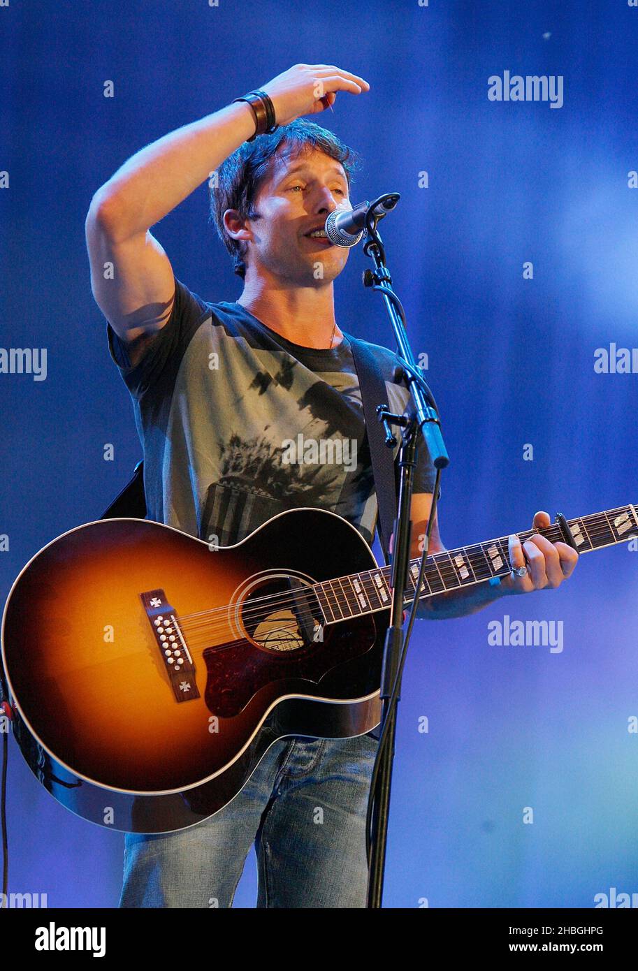 James Blunt performs at the Radio 2 Live in Hyde Park in London Stock Photo