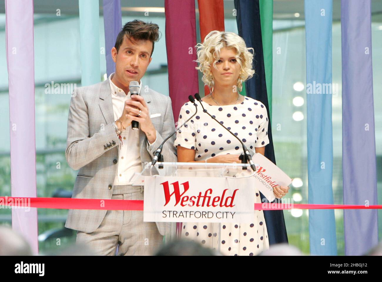 Pixie Geldof and Nick Grimshaw during the launch of the Westfield Stratford City, London Stock Photo