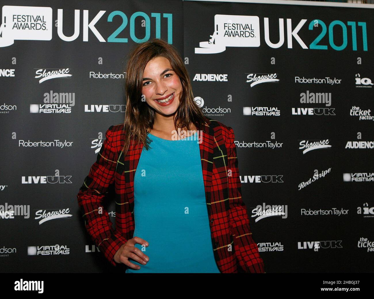 Natalie Tena poses at the at UK Festival Awards Launch at The Red Bull Studios in South London. Stock Photo
