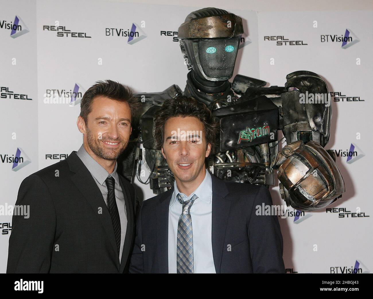 Hugh Jackman and Director Shawn Levy arrive at the Real Steel Preview