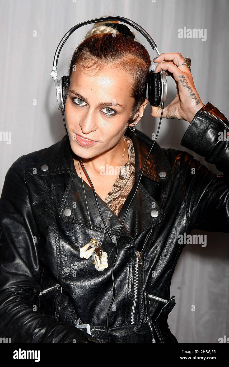 Alice Dellal DJ's at the Espirit RCA Collection Launch at Esprit in London. Stock Photo