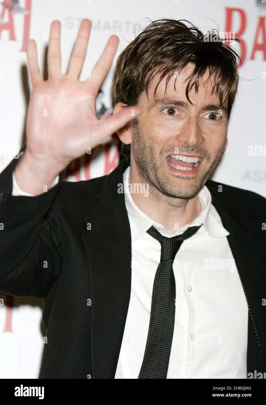 David Tennant arrives at the Backbeat Press Night at the Duke of York Hotel in London. Stock Photo
