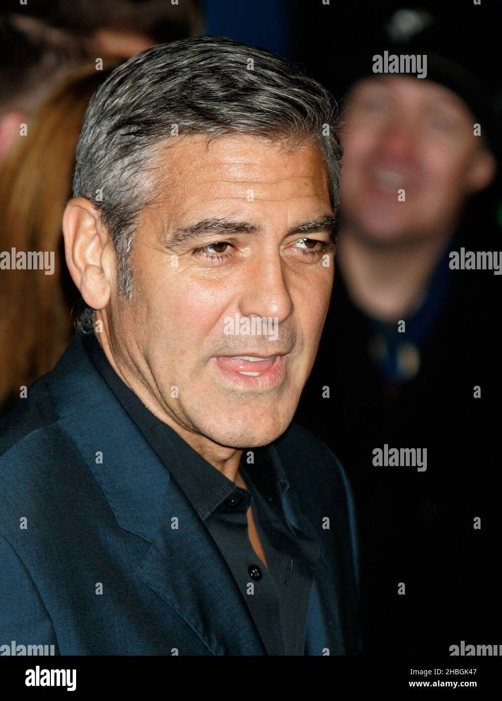 George Clooney arrives at the at the premiere for 'The Ides of March' at the Odeon Leicester Square as part of the 55th BFI London Film Festival. Stock Photo