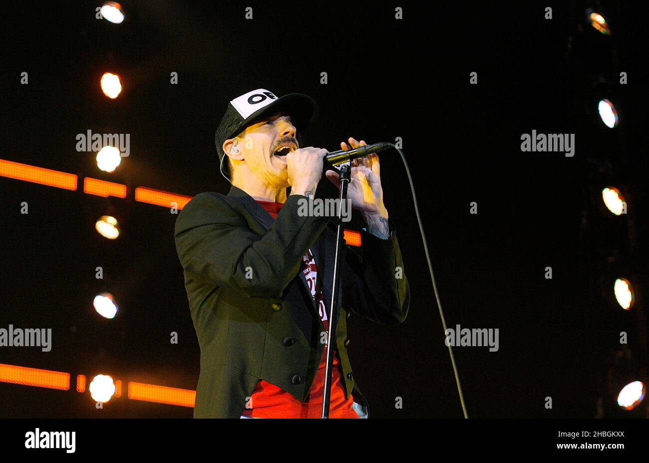 Anthony Kiedis of The Red Hot Chili Peppers performs at the O2 Arena in London Stock Photo Alamy