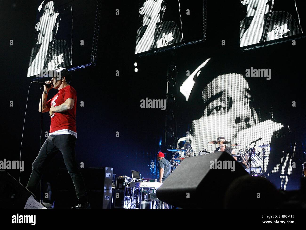 Anthony Kiedis of The Red Hot Chili Peppers performs at the O2 Arena in London Stock Photo Alamy
