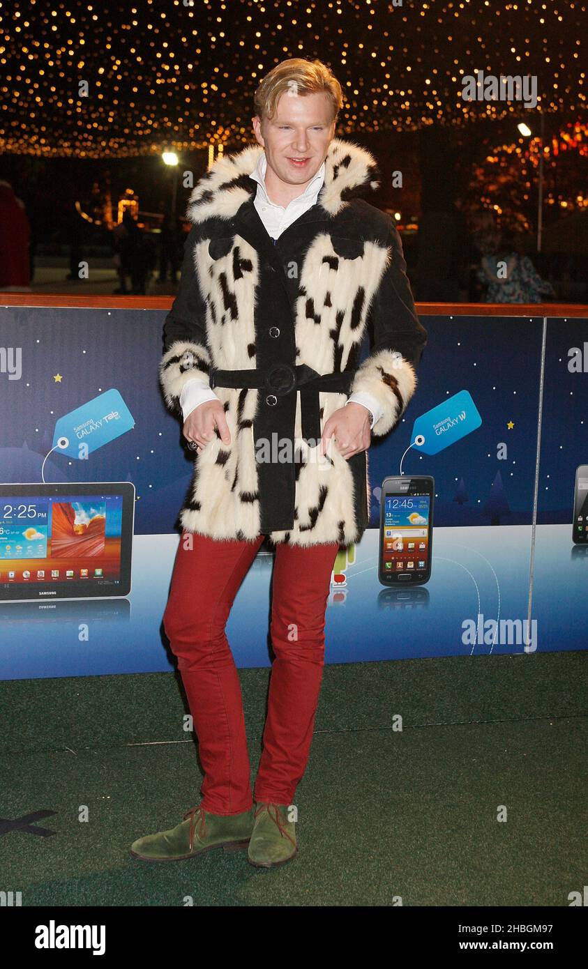 Henry Conway arrives at the Winter Wonderland at Hyde Park, London. Stock Photo