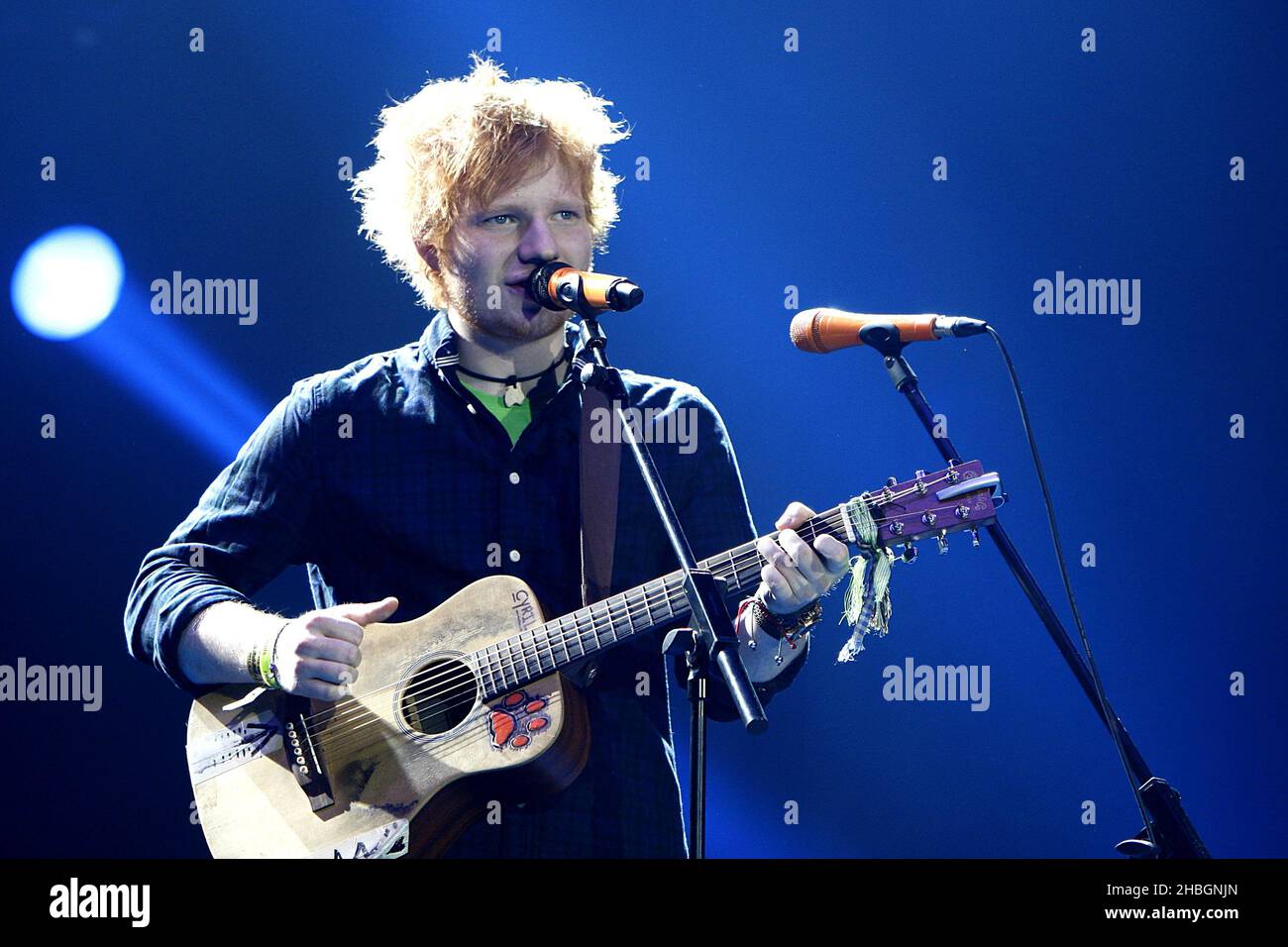 Ed Sheeran on stage during the 2011 Capital FM Jingle Bell Ball at the ...