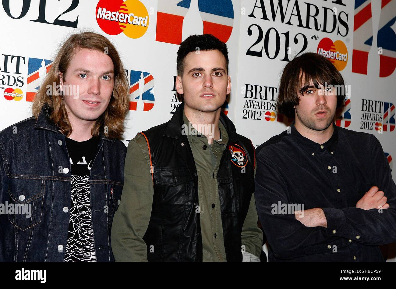 The Vaccines arriving at the shortlist announcements for the Brit awards at the Savoy Hotel in London. Stock Photo