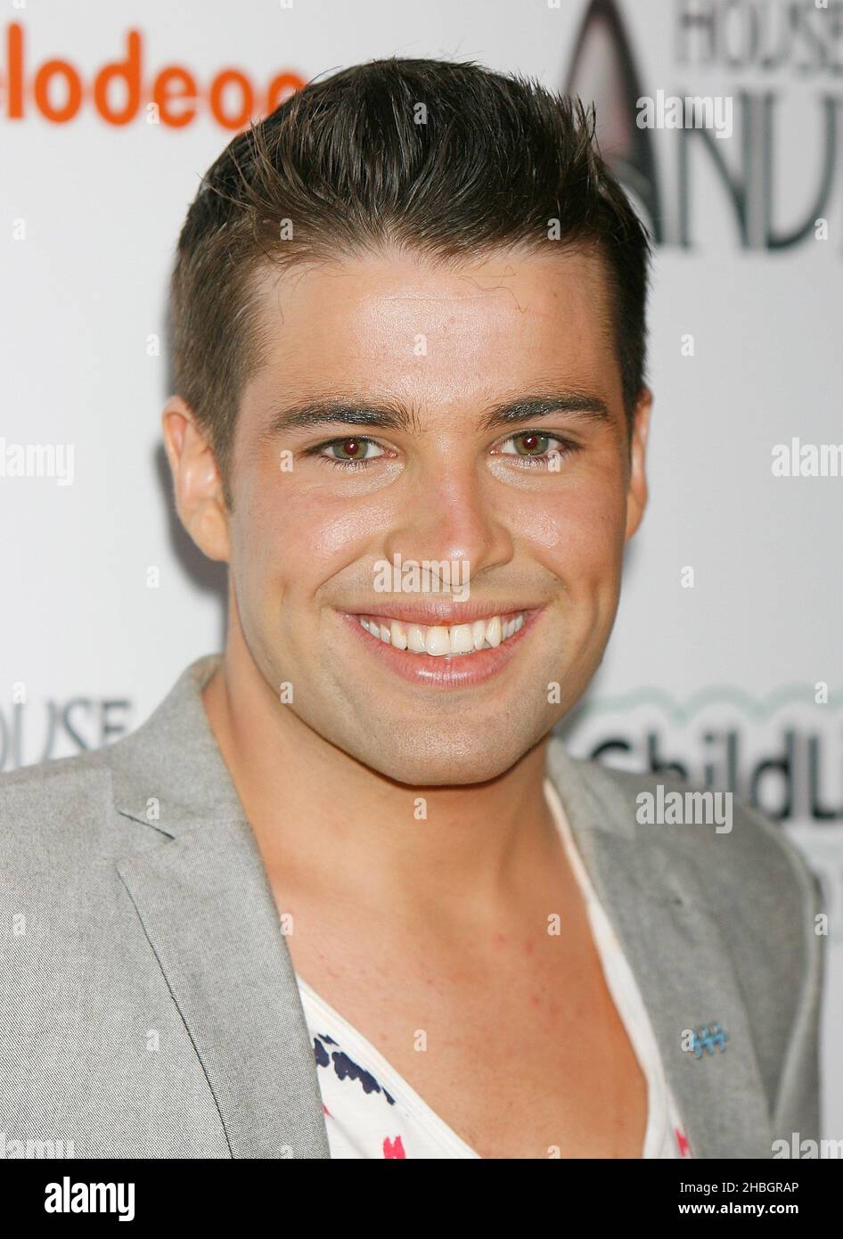 Joe McElderry attends the NickelodeonÕs House of Anubis Season 2 Premiere in association with Childline, at the Freemasons Hall in Covent Garden, London. Stock Photo