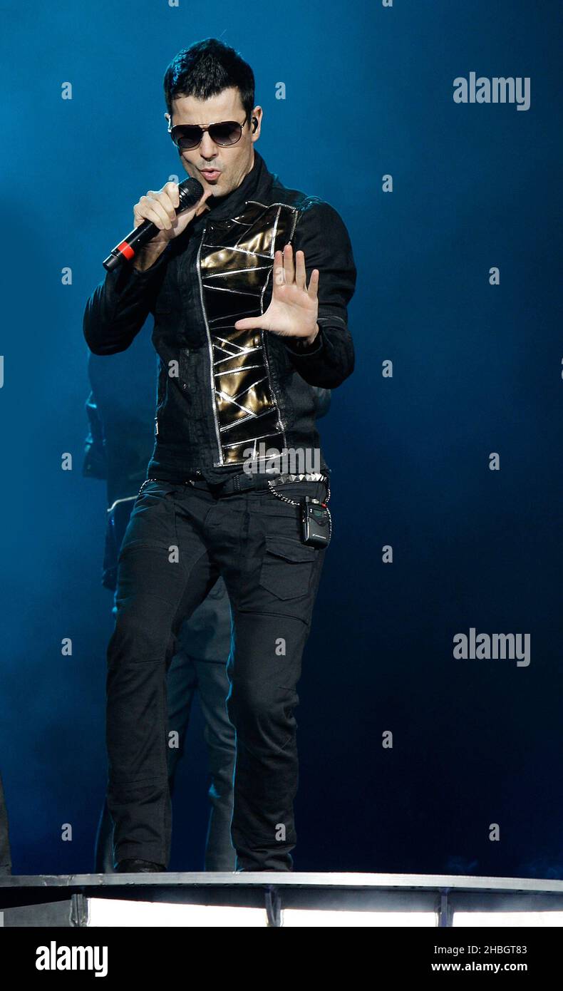 Jordan Knight of NKOTB (New Kids on the Block) performs at the 02 Arena, London Stock Photo