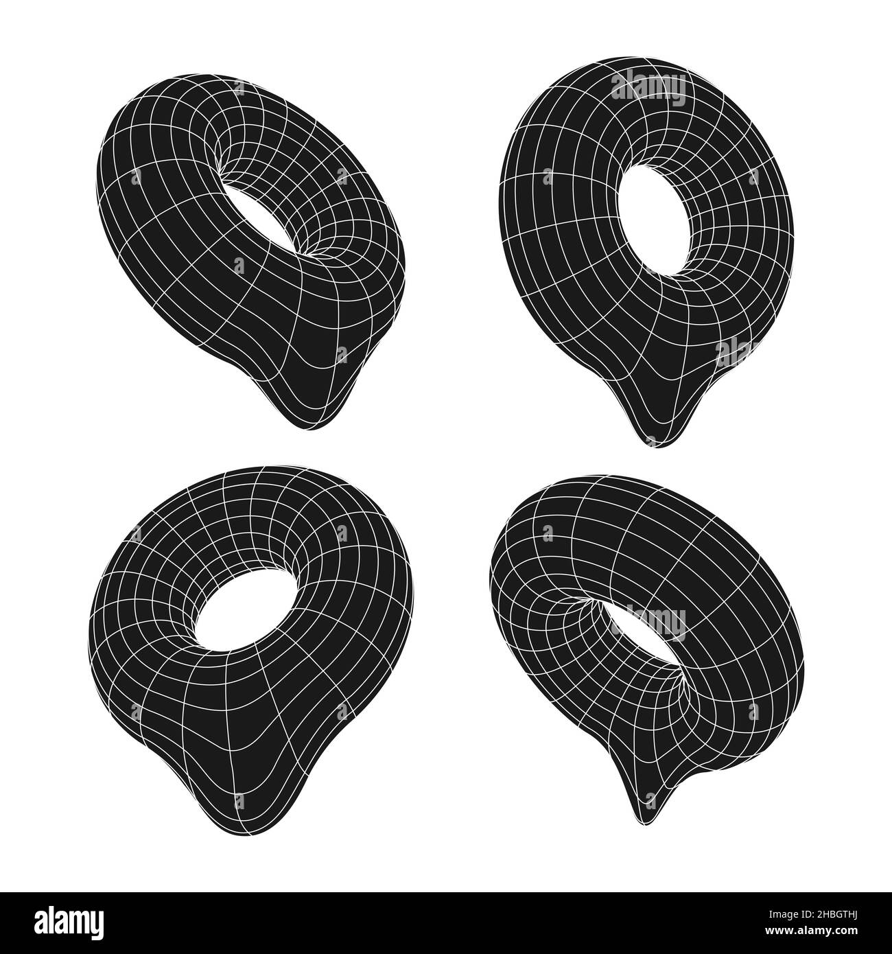 vector retro futuristic design elements 3D cube. Retro graphics set ...
