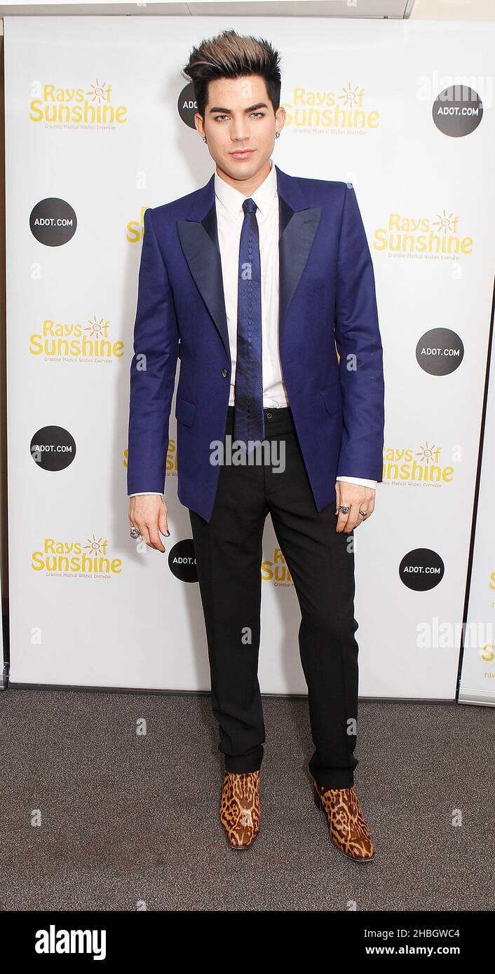 Adam Lambert backstage at the Rays of Sunshine Concert at the Royal ...