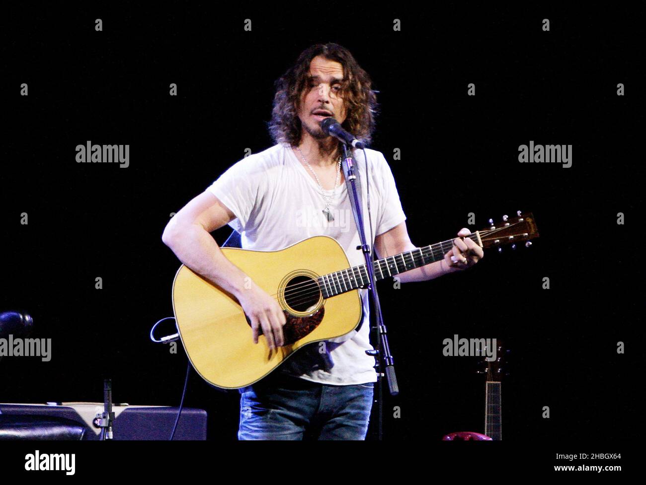 Chris Cornell of Soundgarden performs a solo acoustic show at The Palladium,Central London on June 18,2012. Stock Photo