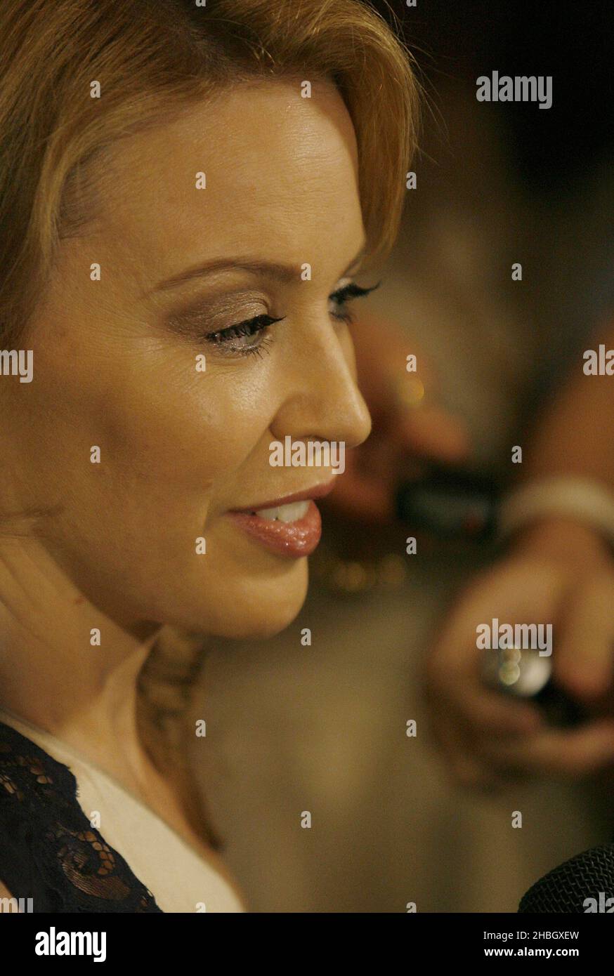 Kylie Minogue arriving at the Nordoff Robins 02 Silver Clef Awards at the Hilton Hotel June 29, 2012. Stock Photo