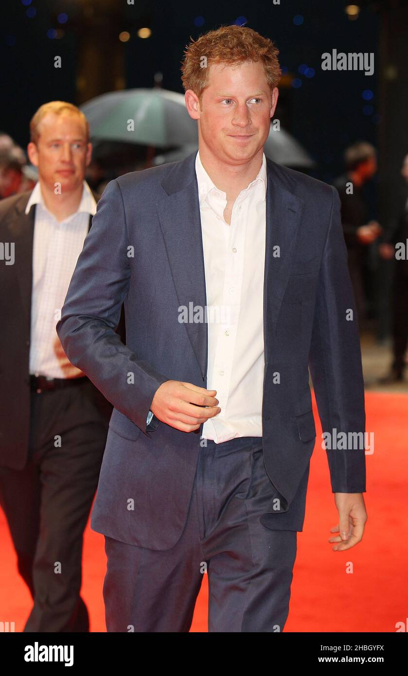 Prince Harry attends the The Dark Knight Rises Premiere at the BFI Imax