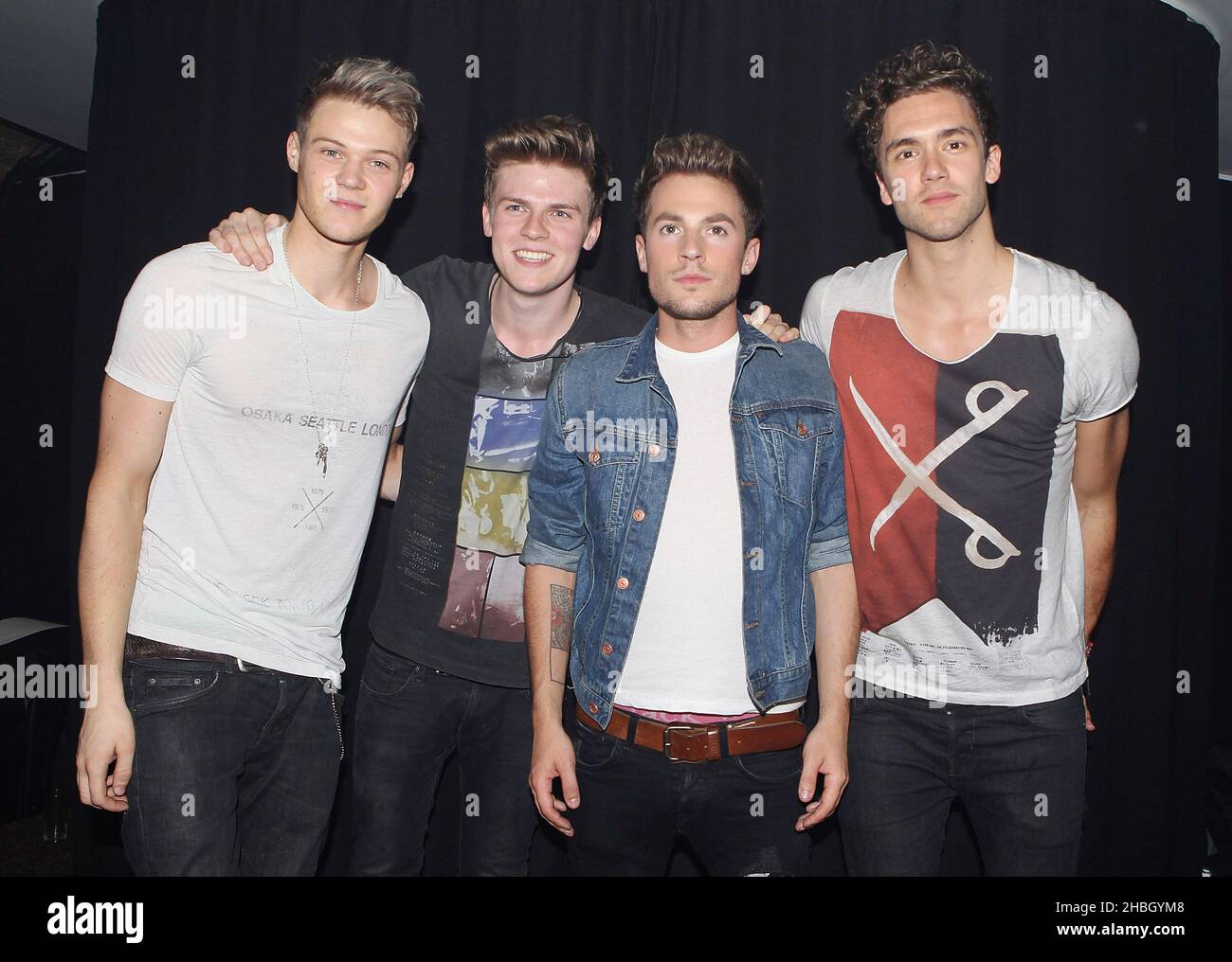 Ryan Fletcher,Andy Brown,Joel Peat and Adam Pitts of Lawson backstage ...