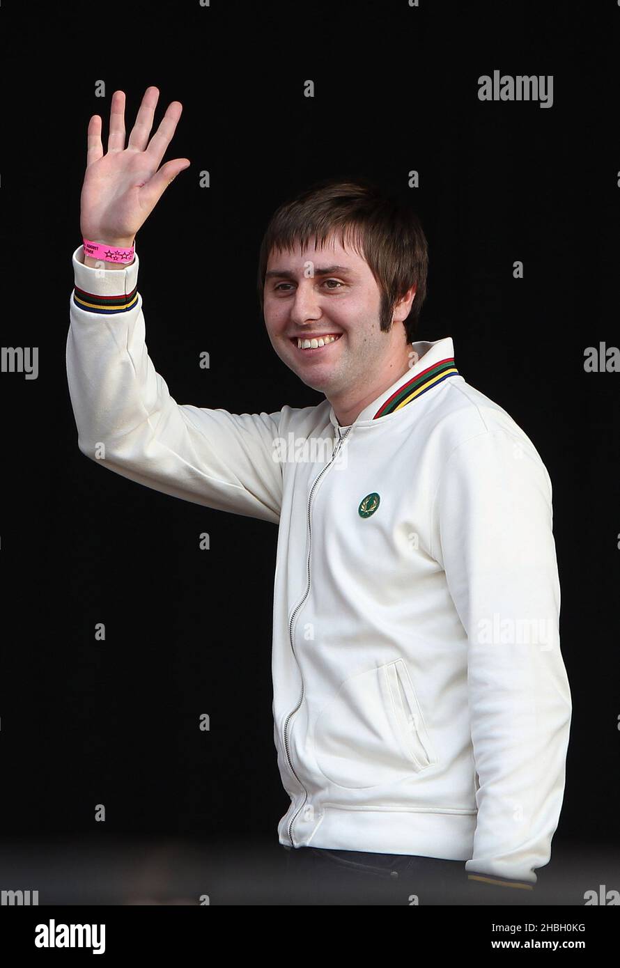 Guest James Buckley from the Inbetweeners performs on stage with Ocean ...
