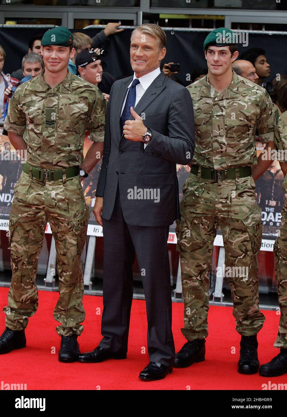 Dolph Lundgren attends The Expendables 2 'Back For War' UK Premier at The Empire Theatre in Leicester Square, London. Stock Photo