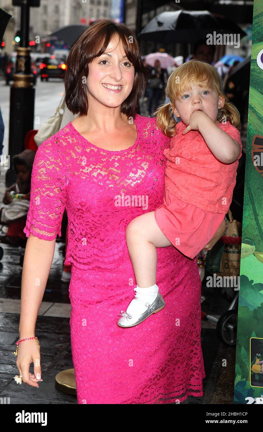 Natalie Cassidy and daughter Eliza attending the UK Premiere of Nickelodeon's 'Dora the Explorer Live! - Search for the City of Lost Toys' at the Apollo Theatre, London. Stock Photo