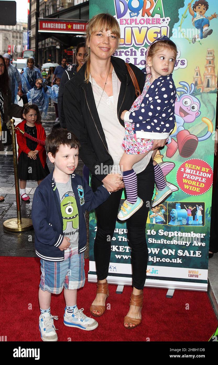 Sara Cox with daughter Lola and son Isaac attending the UK Premiere of ...