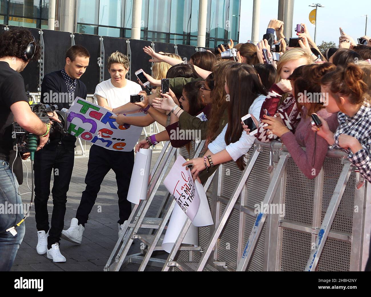 Liam Payne and Niall Horan of One Direction arriving at BBC Teen Awards Arrivals at Wembley Arena in London. Stock Photo
