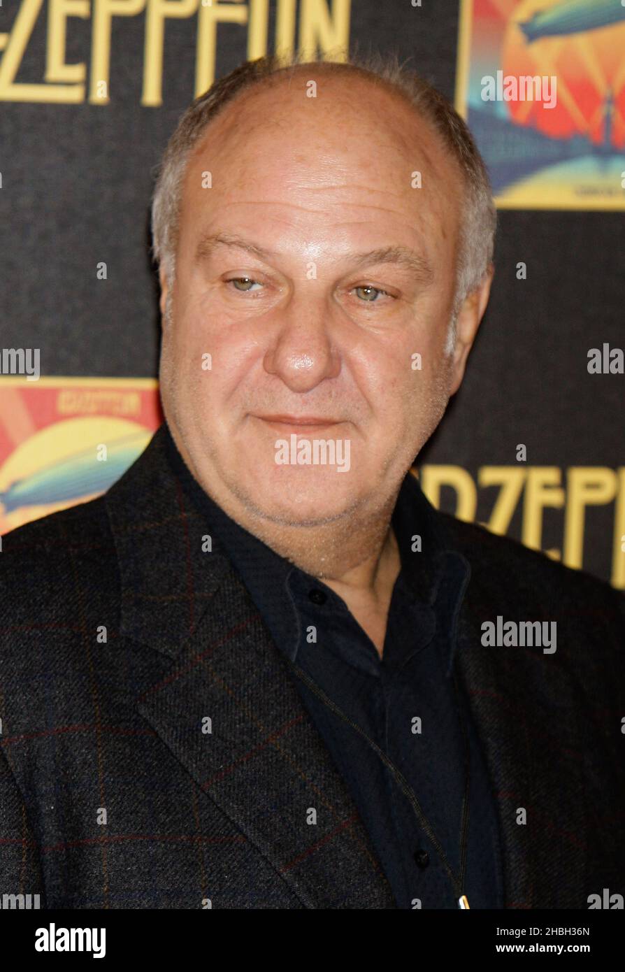 Harvey Goldsmith arriving at the Led Zeppelin Celebration Day Premiere at the Hammersmith Apollo