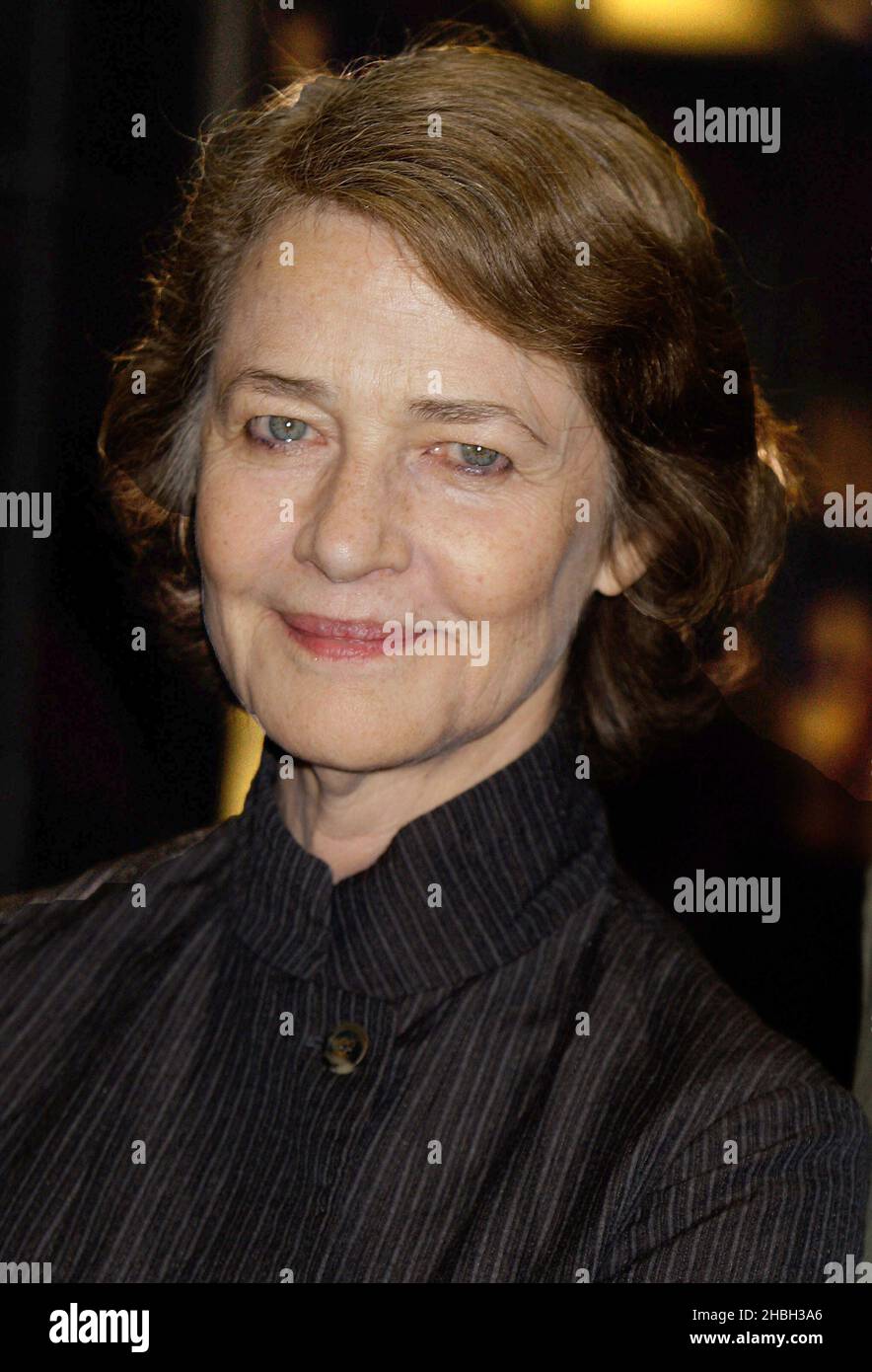Charlotte Rampling arriving at the 56th BFI London Film Festival of I, Anna Premiere at Curzon's Mayfair in London. Stock Photo