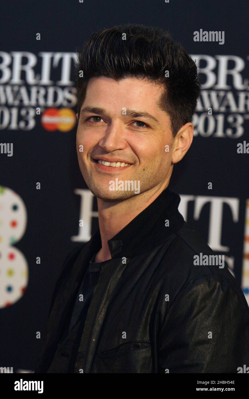 Danny O'Donoghue of The Script attending the Brit Awards 2013 Nominations Arrivals at the Savoy Hotel in London. Stock Photo