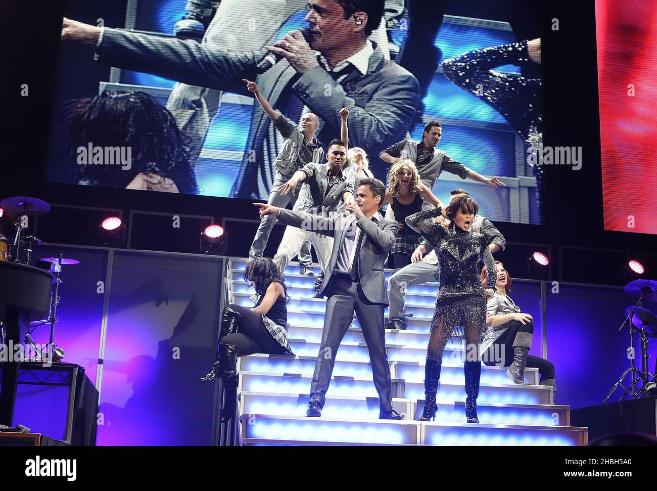 Marie Osmond and Donny Osmond perform live at the 02 Arena in London. Stock Photo