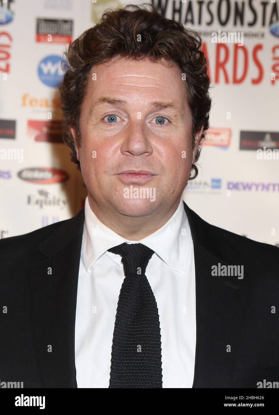 Michael Ball is Best Actor in a Musical at the Whatsonstage Awards at the Palace Theatre in London. Stock Photo