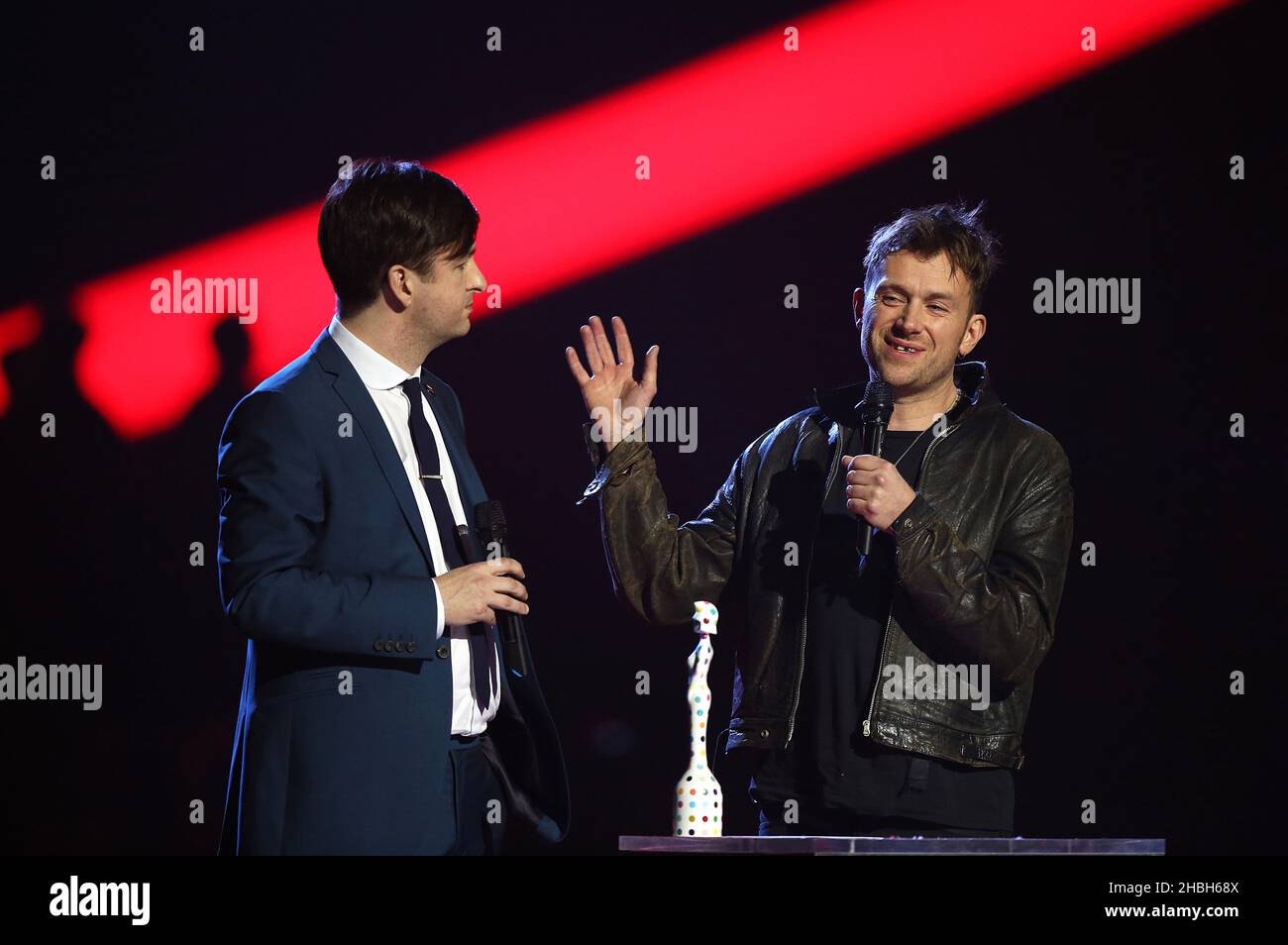 Ben Knowles and Damon Albarn accepting the Special Award for War Child ...