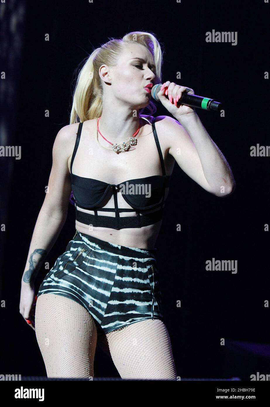 Iggy Azalea supporting Nas at the O2 Arena in London, England. Stock Photo