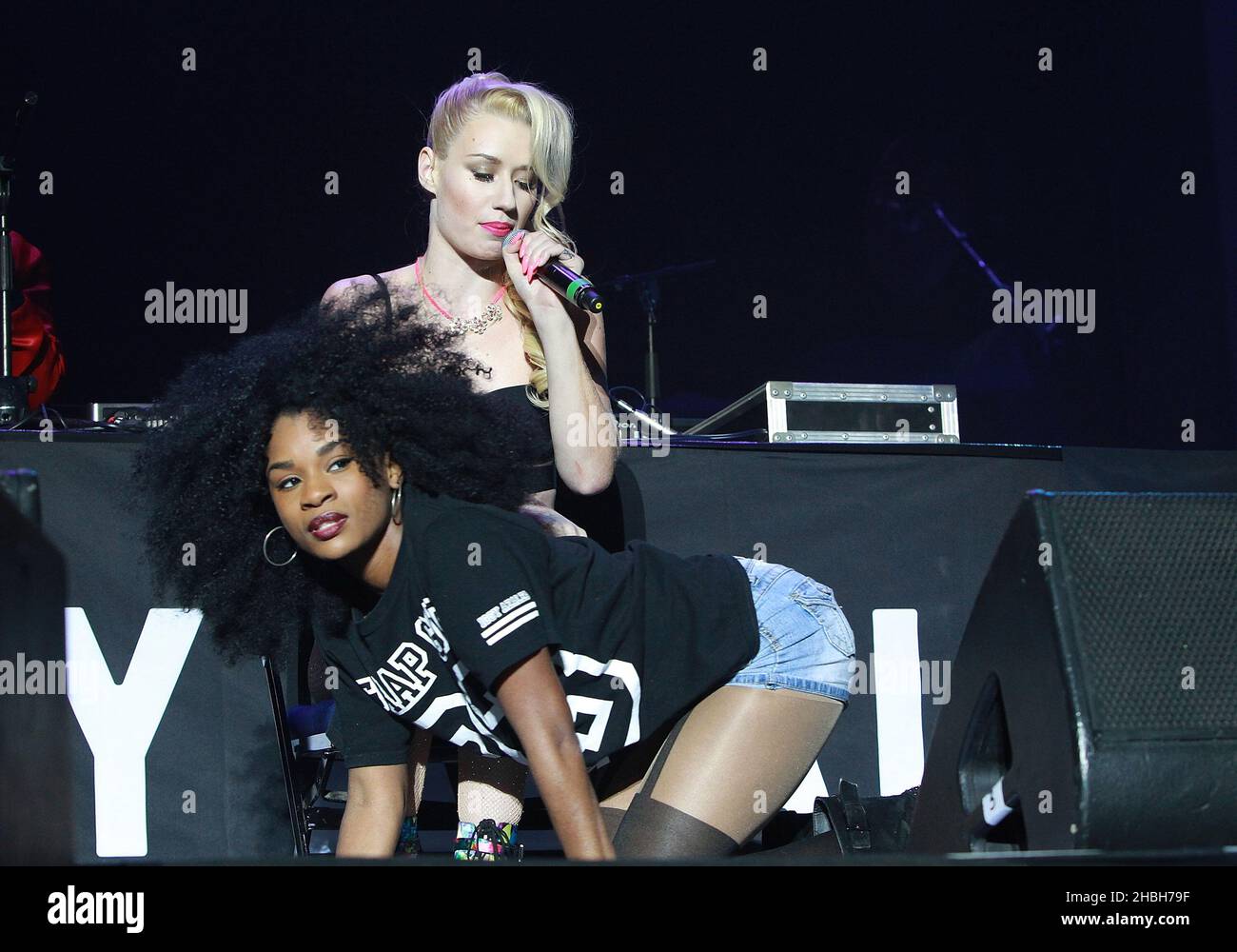 Iggy Azalea supporting Nas at the O2 Arena in London, England. Stock Photo