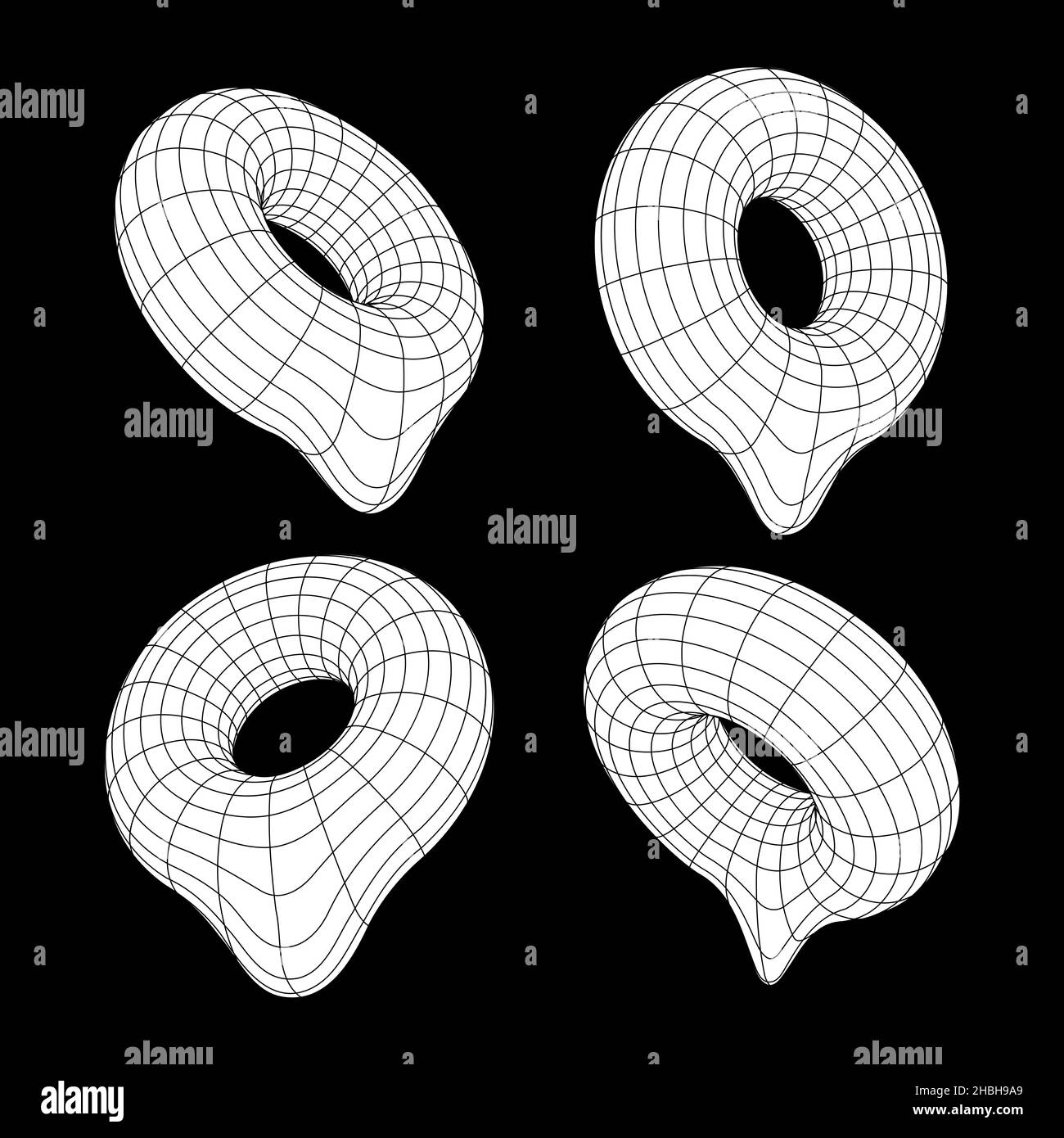 vector retro futuristic design elements 3D cube. Retro graphics set ...