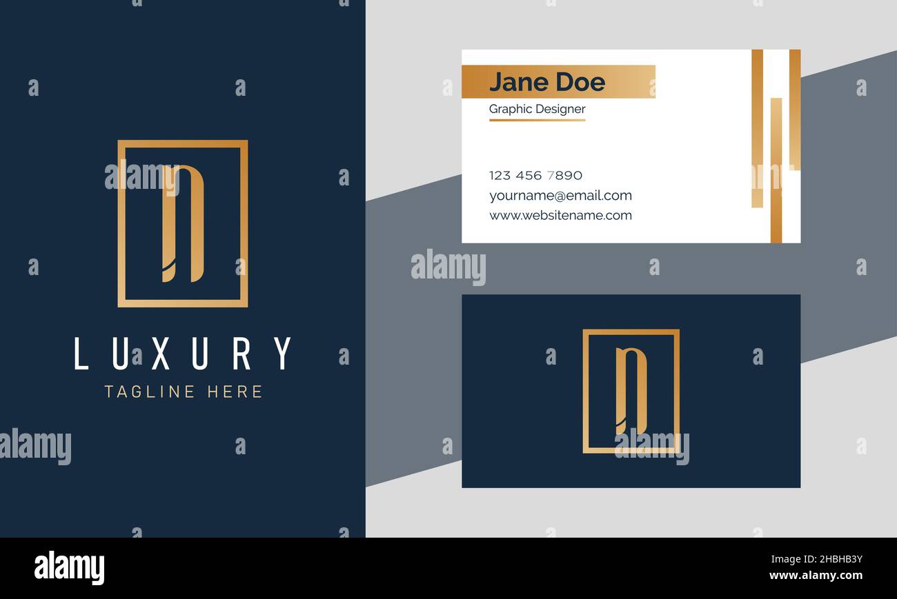 Abstract Premium luxury corporate identity elegant letter N logo design Stock Vector