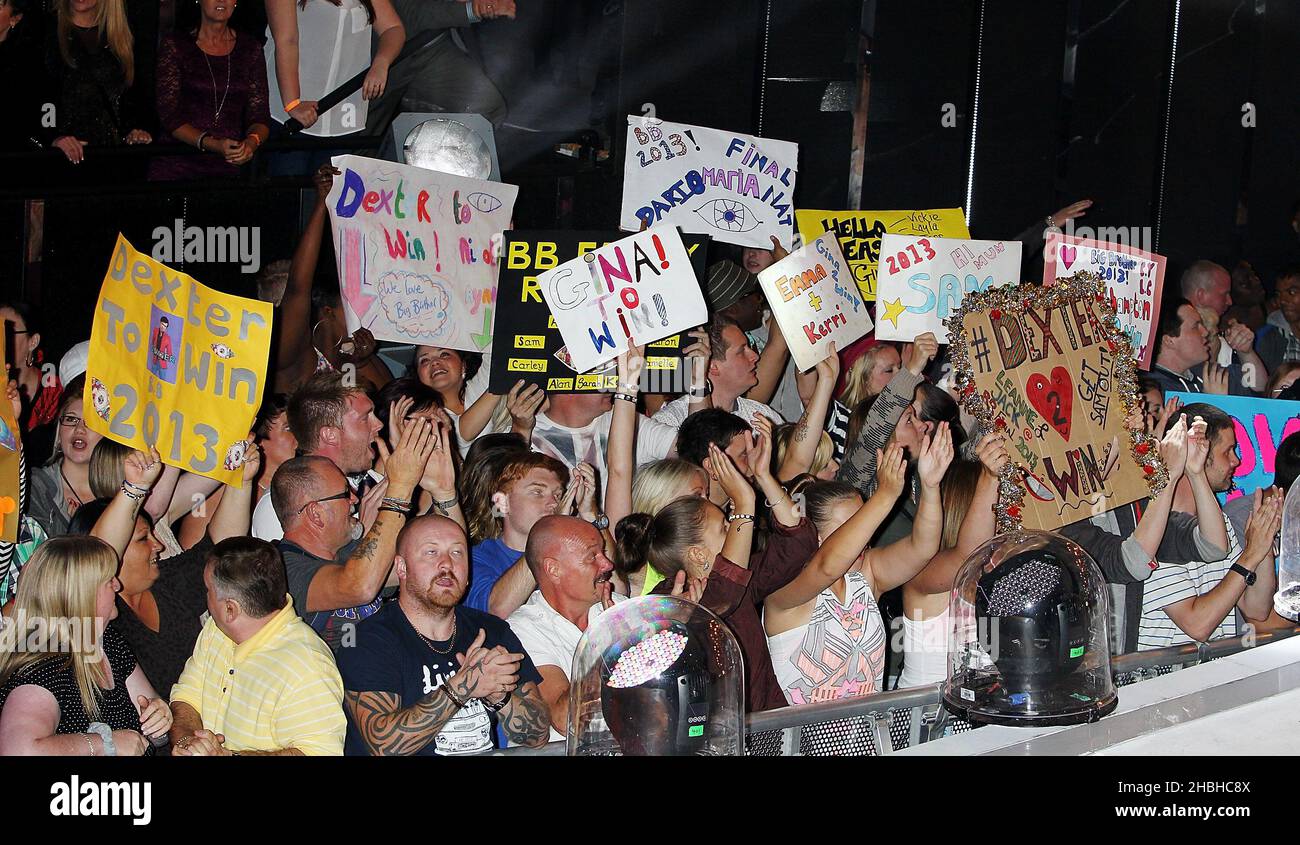 Crowd fans at the Big Brother Final at Elstree Studios in Borehamwood, Herts. Stock Photo