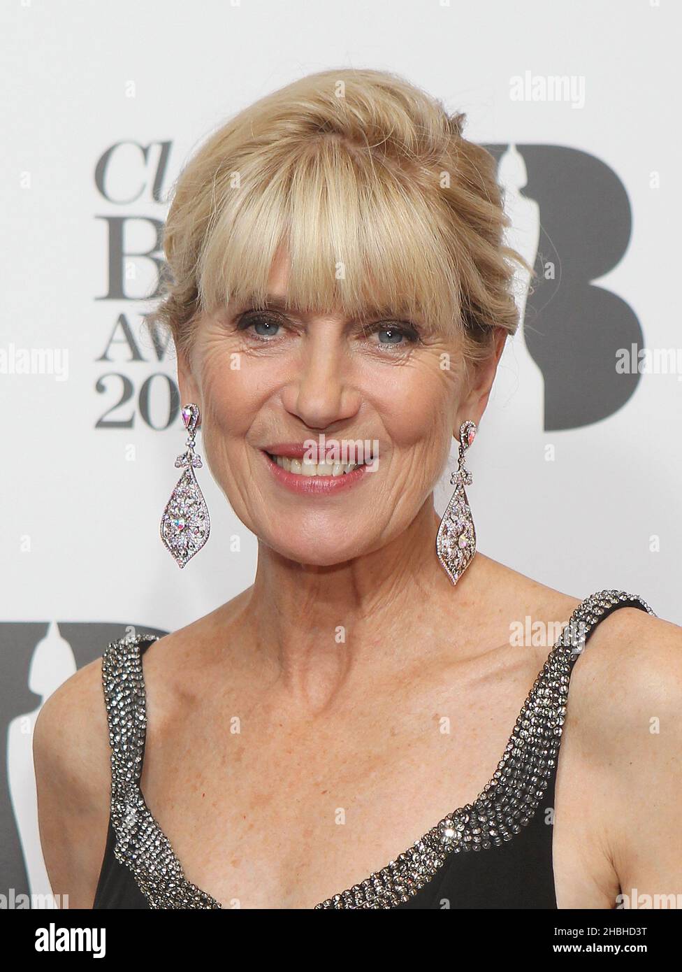 Selina Scott poses at the boards at the Classic Brit Awards 2013 with Mastercard at the Royal Albert Hall in London. Stock Photo