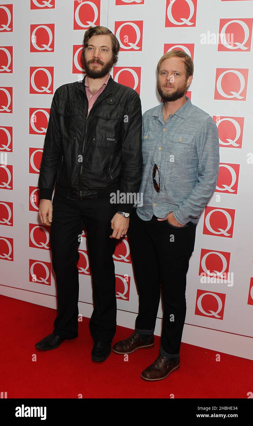Eric Nicholson and Eric Pulido of ‘Midlake’ attend the Q Awards at the