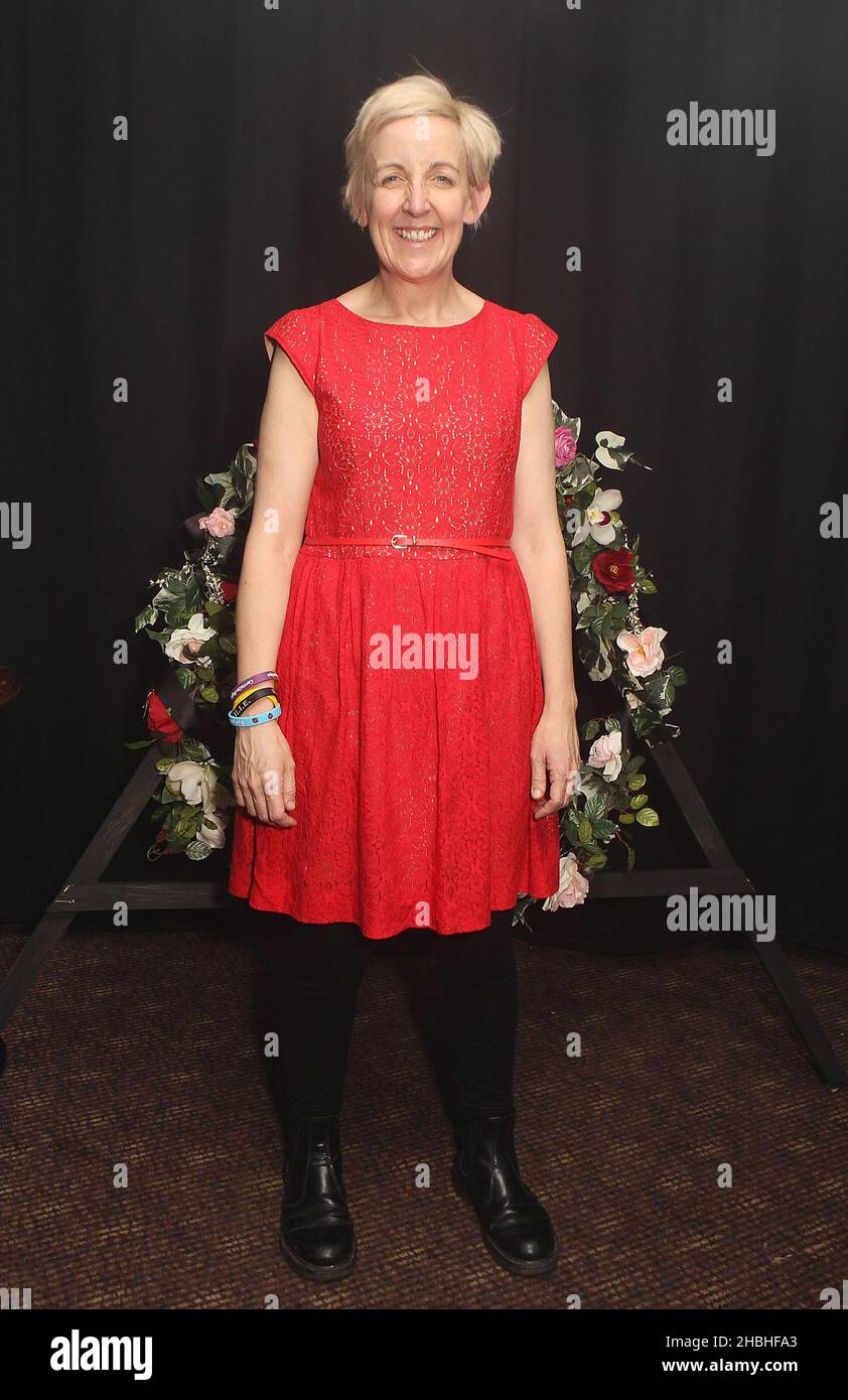 Julie Hesmondhalgh poses backstage at the Hayley Cropper Memorial at G-A-Y Heaven in London. Stock Photo