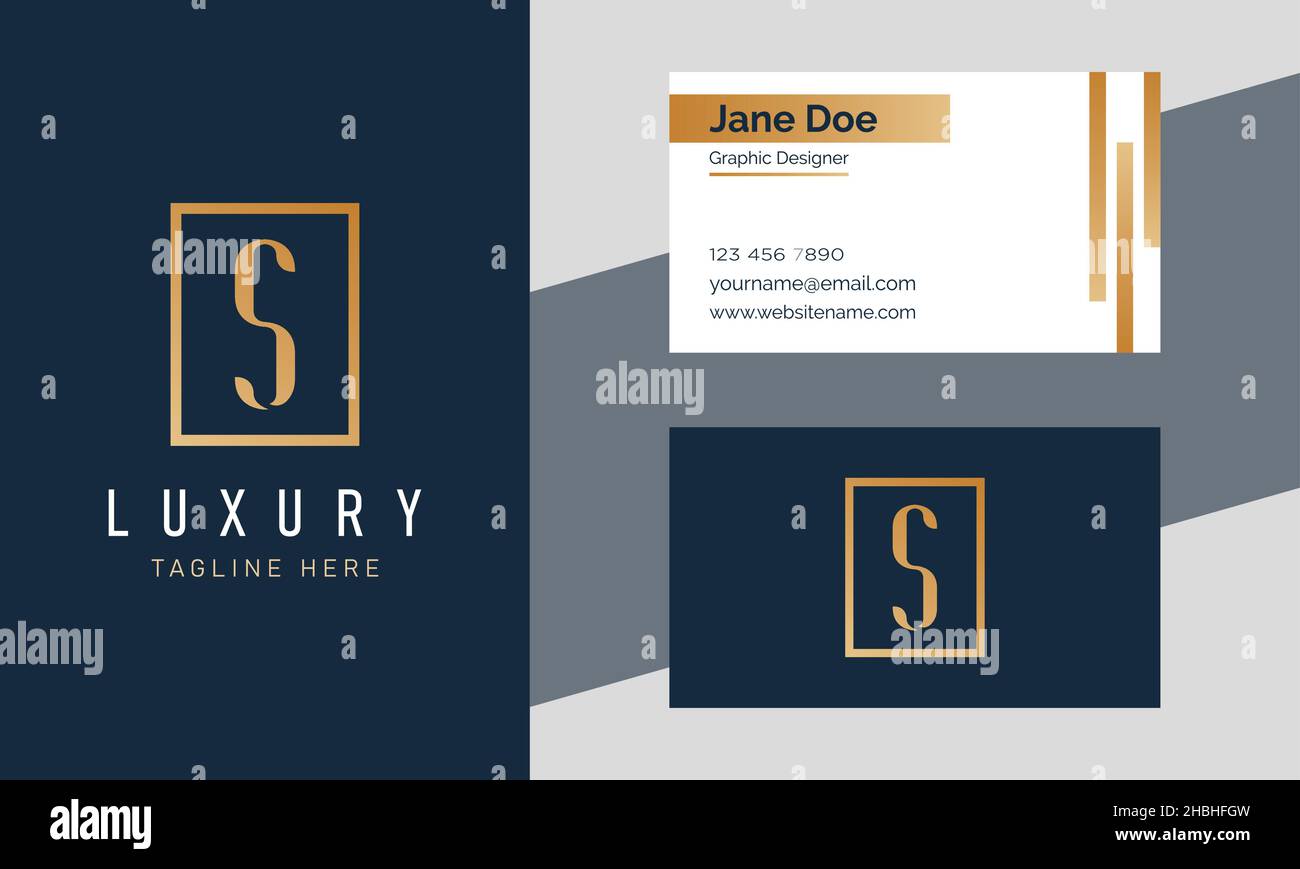 Abstract Premium luxury corporate identity elegant letter S logo design Stock Vector